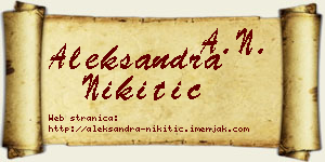 Aleksandra Nikitić vizit kartica